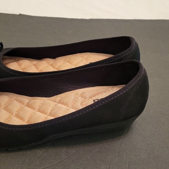 BLACK MOLECA LOW WEDGE STYLE FLAT SHOES - Picture 10 of 16